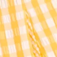 Girls 7-16 Puff Sleeve Top and Gingham Skort Set