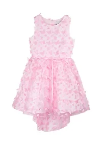 Girls 7-16 3D Butterfly Mesh Hi Low Dress