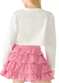 Girls 7-16 Long Sleeve Knit Cardigan