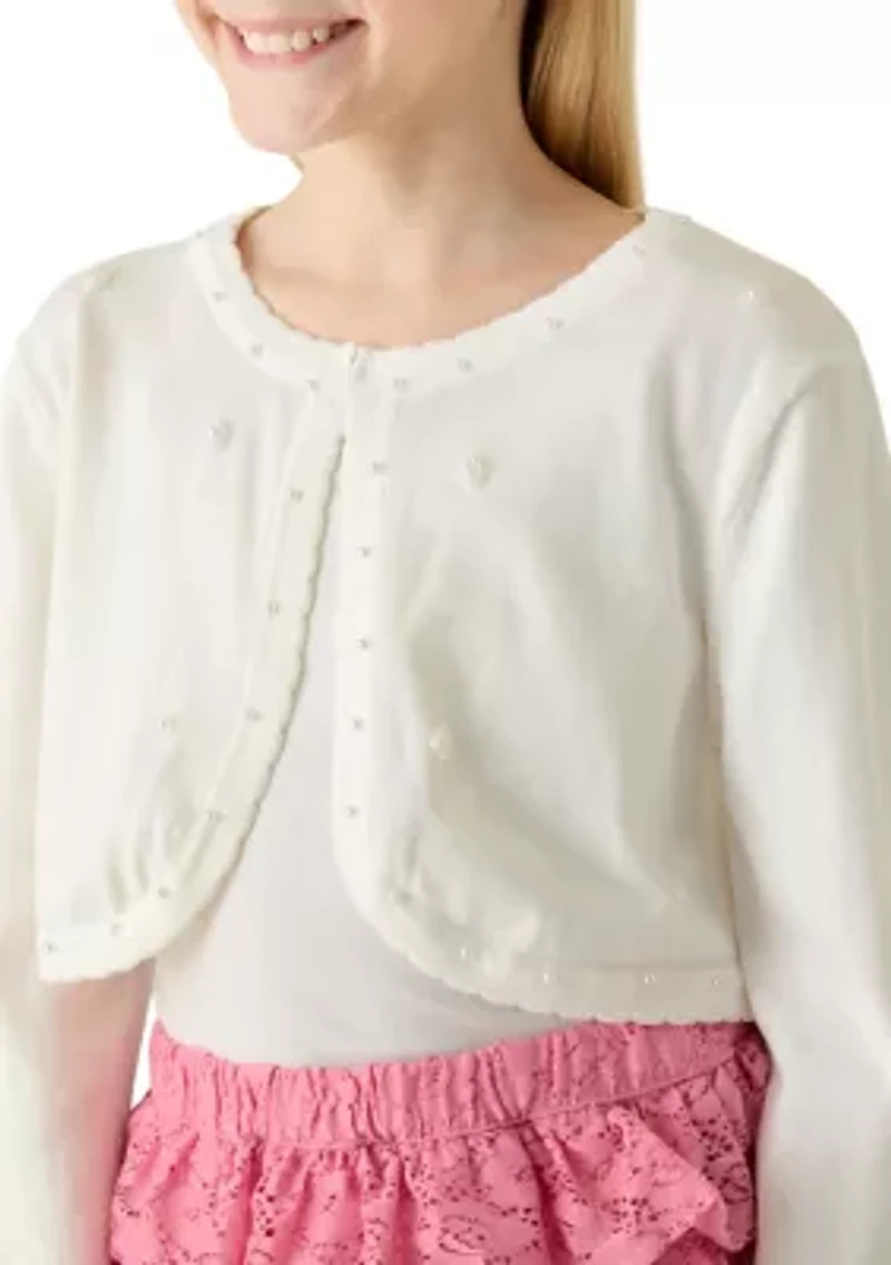 Girls 7-16 Long Sleeve Knit Cardigan