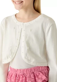 Girls 7-16 Long Sleeve Knit Cardigan