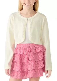 Girls 7-16 Long Sleeve Knit Cardigan