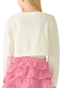 Girls 7-16 Long Sleeve Knit Cardigan