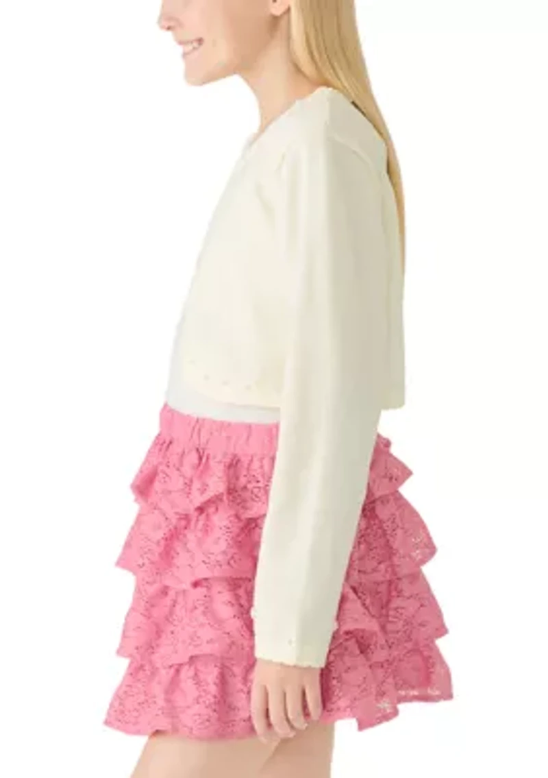 Girls 7-16 Long Sleeve Knit Cardigan