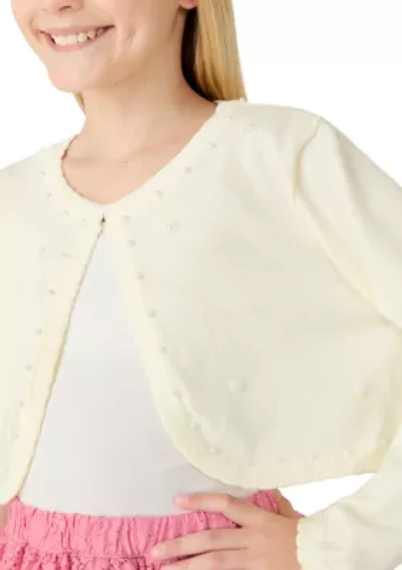 Girls 7-16 Long Sleeve Knit Cardigan