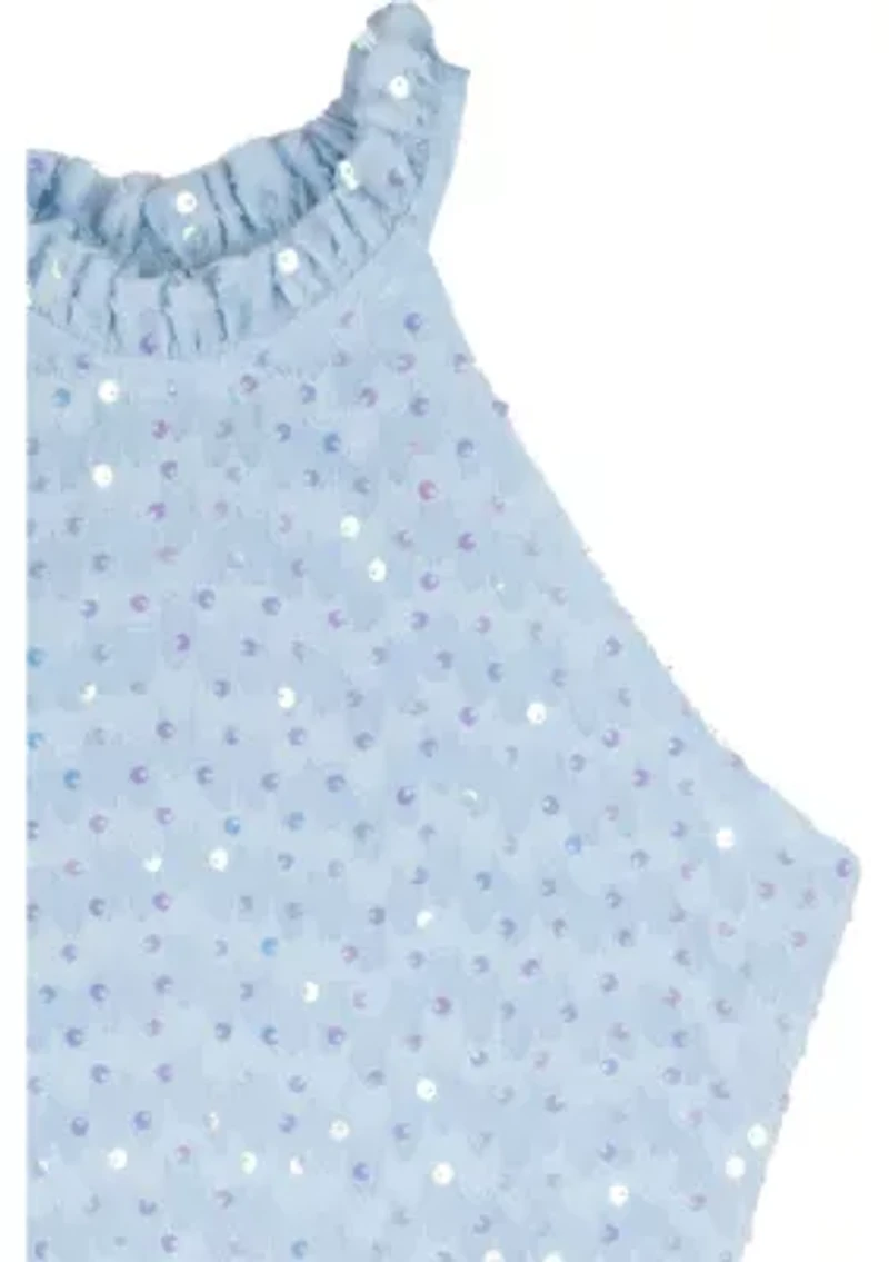 Girls 7-16 Sequin High Low Dress