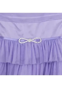 Girls 7-16 Lilac Glitter Mesh Dress