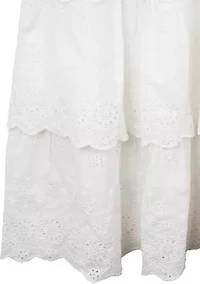 Girls 7-16 White Eyelet Tiered Maxi Dress