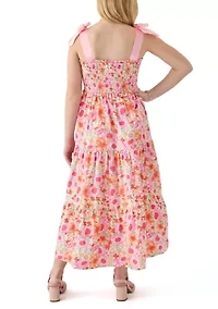 Girls 7-16 Floral Bow Shoulder Maxi Dress