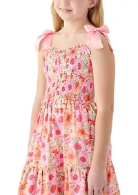 Girls 7-16 Floral Bow Shoulder Maxi Dress
