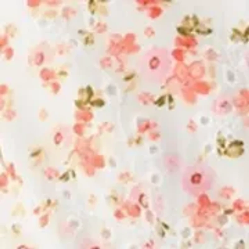 Girls 7-16 Flower Eyelet Scalloped Hem Dress