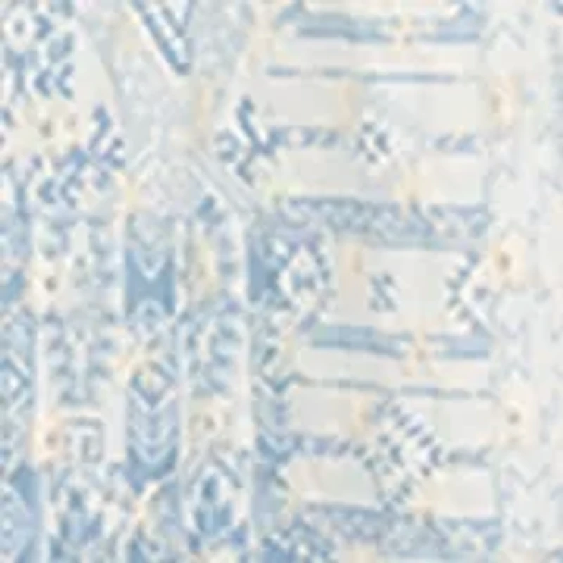 Girls 7-16 Blue White Printed Maxi Dress