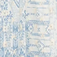 Girls 7-16 Blue White Printed Maxi Dress
