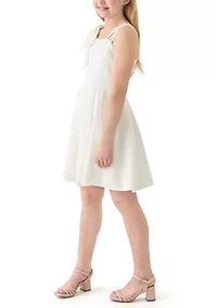 Girls 7-16 One-Shoulder Scuba Dress
