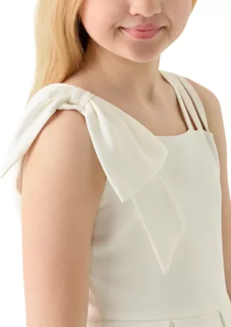Girls 7-16 One-Shoulder Scuba Dress