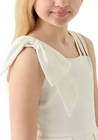Girls 7-16 One-Shoulder Scuba Dress
