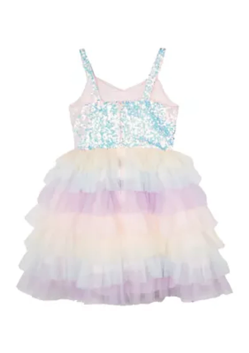 Girls 7-16 Rainbow Sequin Dress