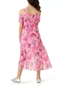 Girls 7-16 Off the Shoulder Floral Dress