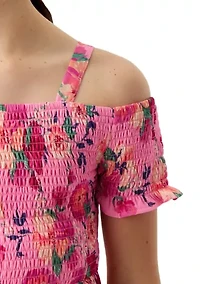 Girls 7-16 Off the Shoulder Floral Dress