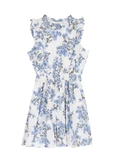 Girls 7-16 Floral Smocked Waist Dress