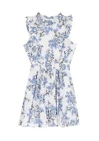 Girls 7-16 Floral Smocked Waist Dress