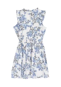 Girls 7-16 Floral Smocked Waist Dress