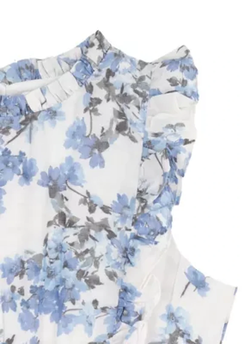 Girls 7-16 Floral Smocked Waist Dress