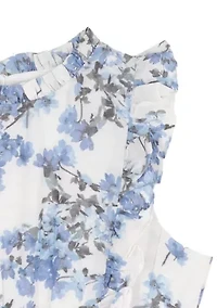 Girls 7-16 Floral Smocked Waist Dress