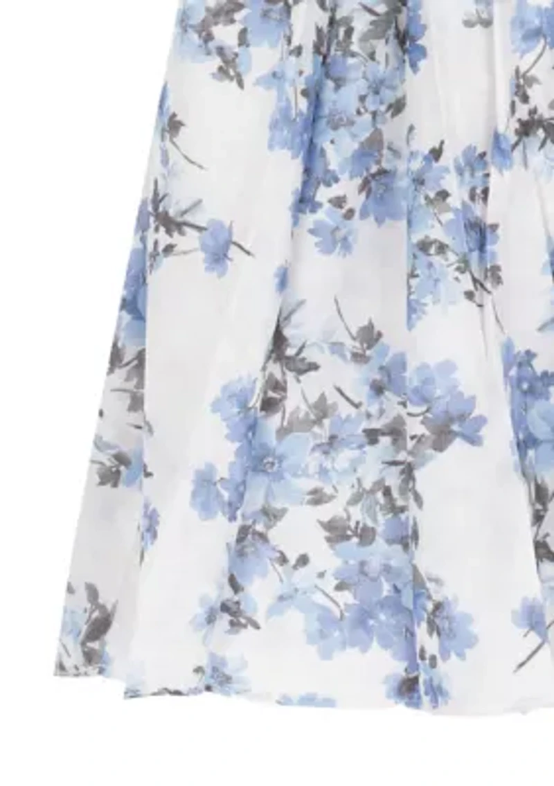 Girls 7-16 Floral Smocked Waist Dress