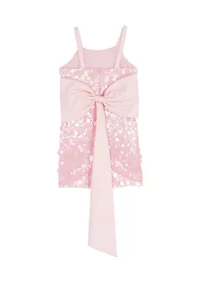 Girls 7-16 Pink Sequin A-line Bow Dress