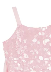 Girls 7-16 Pink Sequin A-line Bow Dress