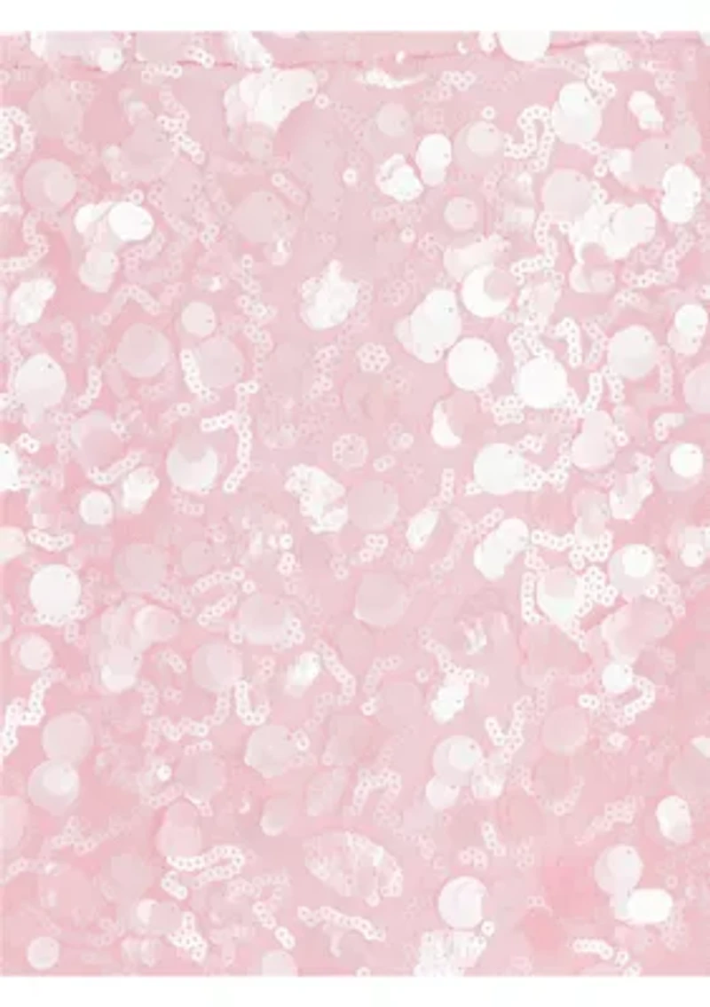 Girls 7-16 Pink Sequin A-line Bow Dress