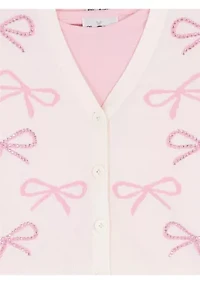 Girls 7-16 Bow Sweater and Pink Jeans Set