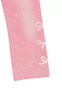 Girls 7-16 Bow Sweater and Pink Jeans Set