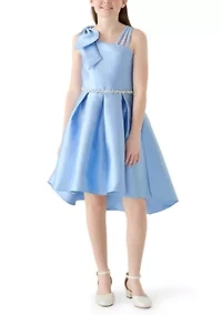 Girls 7-16 One Bow Hi Low Dress