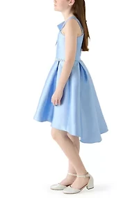 Girls 7-16 One Bow Hi Low Dress