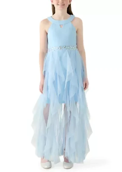 Girls 7-16 Glitter Knit Mesh Dress