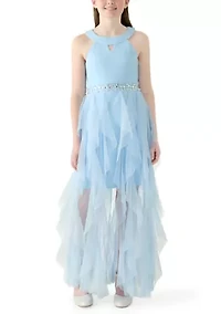 Girls 7-16 Glitter Knit Mesh Dress