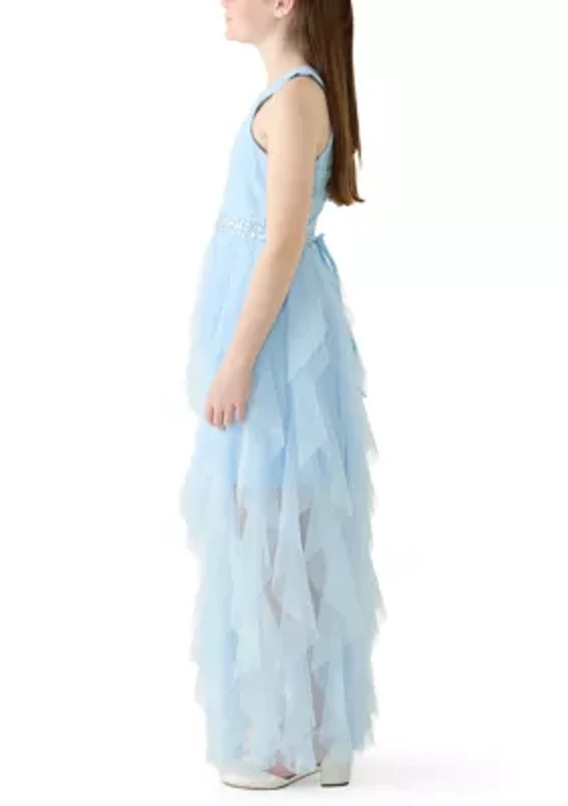 Girls 7-16 Glitter Knit Mesh Dress