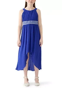 Girls 7-16 Glitter Chiffon Hi Low Dress