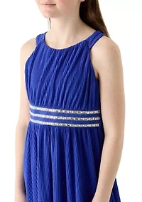 Girls 7-16 Glitter Chiffon Hi Low Dress