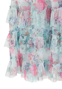 Girls 7-16 Floral Glitter Mesh Maxi Dress