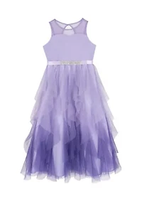 Girls 7-16 Lavender Ombre Cascade Maxi Dress