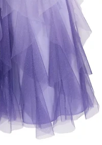 Girls 7-16 Lavender Ombre Cascade Maxi Dress