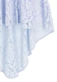 Girls 7-16 Glitter Lace HI-Low Dress