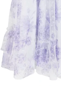 Girls 7-16 Lilac Clip Dot Mesh Maxi Dress