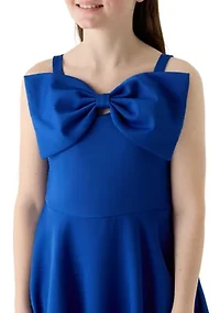 Girls 7-16 Bow Scuba Skater Dress