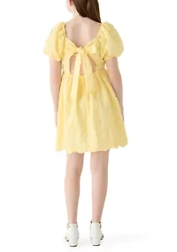 Girls 7-16 Flower Embroidery Dress