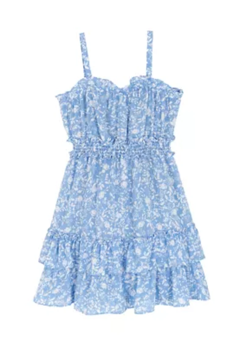 Girls 7-16 Denim Vest Dress Set