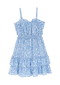 Girls 7-16 Denim Vest Dress Set